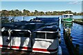 TG3613 : South Walsham, Fairhaven Garden: Boats moored on South Walsham Broad by Michael Garlick