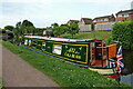 Moored narrowboat at Swindon in Staffordshire