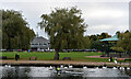 SP2054 : Bandstand and restaurant seen across the River Avon, Stratford-upon-Avon by habiloid