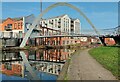 SP3380 : Electric Wharf Footbridge crossing the Coventry Canal by Mat Fascione