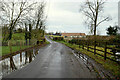 Water lying along Fountain Lane