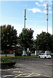 ST3486 : Telecoms masts and cabinets at the southern edge of Newport Leisure Park by Jaggery
