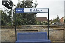 TL2434 : Baldock Station sign by N Chadwick