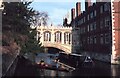TL4458 : Narrow boat passing under the Bridge of Sighs, St John's College by Martin Tester