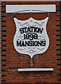 Hornsey : shield date plaque, Station Mansions