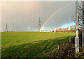 Rainbow over field by Oxford Road (A651), Gomersal