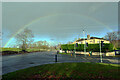 Rainbow over the junction of Oxford Road (A651) and Dewsbury Road (A652), Gomersal