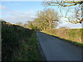 West along Dark Lane near Makiel Hall Farm