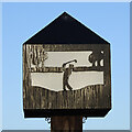 TG2012 : Hellesden village sign - golf course by Adrian S Pye