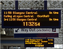 NS4864 : Departure boards at Paisley Gilmour Street railway station by Thomas Nugent