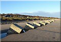 NU2510 : WW 2 coastal defence blocks on the beach at Alnmouth by Russel Wills
