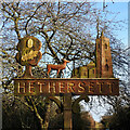 TG1504 : Hethersett village sign by Adrian S Pye