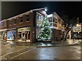 Christmas trees outside the Millennium Clock (Leominster)