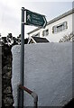 Bilingual public footpath direction sign, Main Road, Coychurch