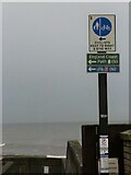 NZ3671 : Sign, England Coast Path, Southcliff, Whitley Bay by Geoff Holland