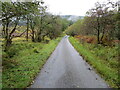 NN2432 : Glen Orchy - Road (B8074) near its crossing of the Allt a' Chaorainn by Peter Wood