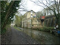 SE0324 : Rochdale Canal at Denholme Mill, Luddendenfoot by Christine Johnstone