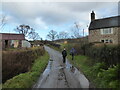 Walkers on Wentnor Prolley Moor in mid winter