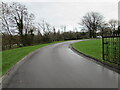 Road into the west side of the Coychurch Crematorium site