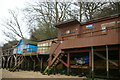 TM1732 : Beach huts along the Stour at Wrabness by Christopher Hilton