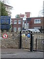 Pedestrian gate and teaching block, Exeter School