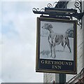 The sign of the Greyhound Inn