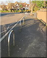 Empty cycle stands. West Acton tube, Christmas Eve