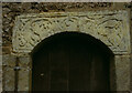 SO6750 : Carved lintel, St Giles, Acton Beauchamp by Humphrey Bolton