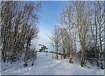 NZ1050 : View of Terris Novalis in the snow by Robert Graham