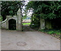 Locked gates across a side road, Llanarth, Monmouthshire