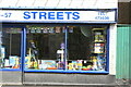 Closeup of Streets toyshop window