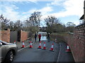 High flood waters of the Severn at Sydney Avenue, Castlefields, Shrewsbury