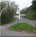 Direction Sign – Signpost on the B3188 in Yarde