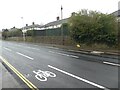 SX9391 : Newly marked cycle lane, Barrack Road, Exeter by David Smith