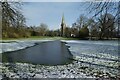 SE6250 : Heslington Church and flooded field by DS Pugh