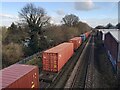 SP2865 : Southbound container freight, Warwick by Robin Stott
