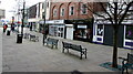 Benches in Llanarth Street, Newport city centre