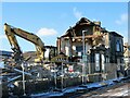 Demolition of a row of terraced houses in Eton Avenue, Dunoon