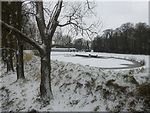 H4572 : Snow and ice at the Boating Pond, Omagh by Kenneth  Allen