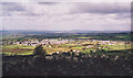 The former slate quarrying village of Llanrug viewed from the slopes of Cefn Du