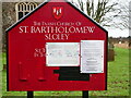 Notice Board of St. Bartholomew Sloley