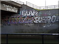 View of graffiti under the A406 bridge #9