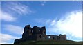 Auchindoun Castle ruin on a sunny day