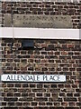 NZ3669 : Historic and Modern Nameplates, Allendale Place, Tynemouth by Geoff Holland