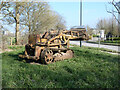 Old tracked bucket loader, James Watt Way, Crawley