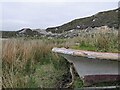 Boat by an unnamed lochan to the north of Loch Leiniscal, Isle of Lewis