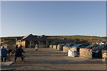 TV5595 : Clifftop tables and car park at Birling Gap, East Sussex by Andrew Diack