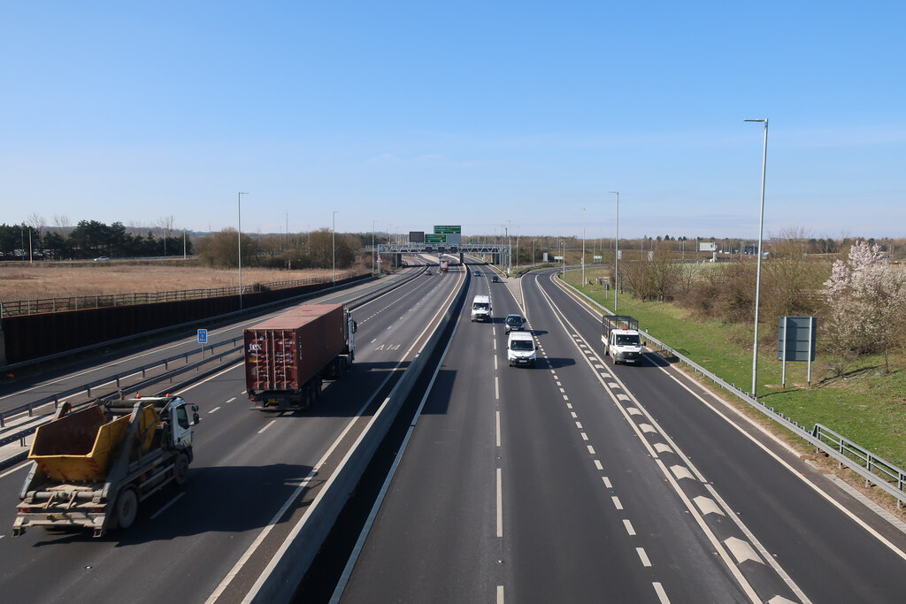 A14/A428/M11 junction © Hugh Venables :: Geograph Britain and Ireland