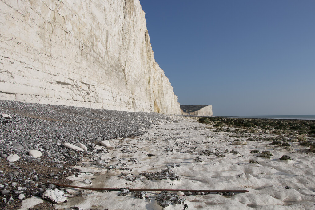 Chalk bedrock exposed by erosion, Seven... © Adrian Diack :: Geograph ...