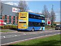 100 bus at Business Quarter North bus stop, Fleming Way, Crawley